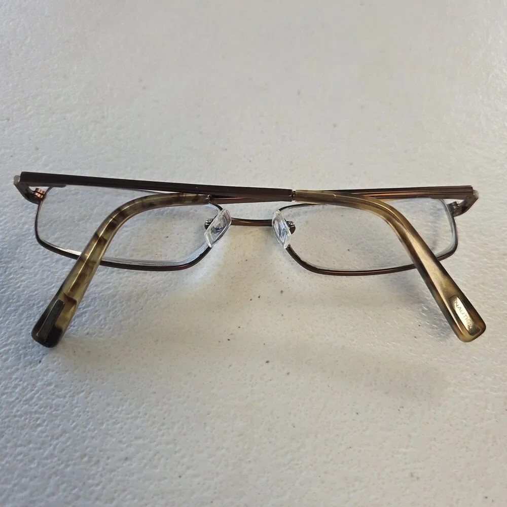 Nautica N7161 53-16-140mm Eyeglasses Satin Brown Full Rim Rectangle Frames Only